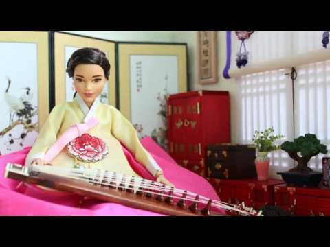 10 Barbie Stop Motion Hanbok Gayageum Korean Zither With Twelve Strings 