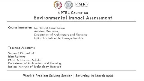 NPTEL Problem Solving Session - NOC24-AR03 Environmental Impact Assessment - Week 8