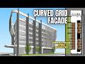 SKETCHUP BUILDING TUTORIAL | CURVED GRID FACADE SHADING