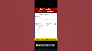 #PG TRB FUNCTIONAL ANALYSIS MCQ #pg trb #maths
