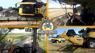 New Holland CR 8070/9060 + Jhon Deere | Renault | Iveco   Trebbiatura Frumento 2016