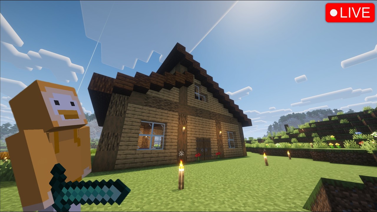 Hardcore Minecraft LIVE! - Farm Building Time!