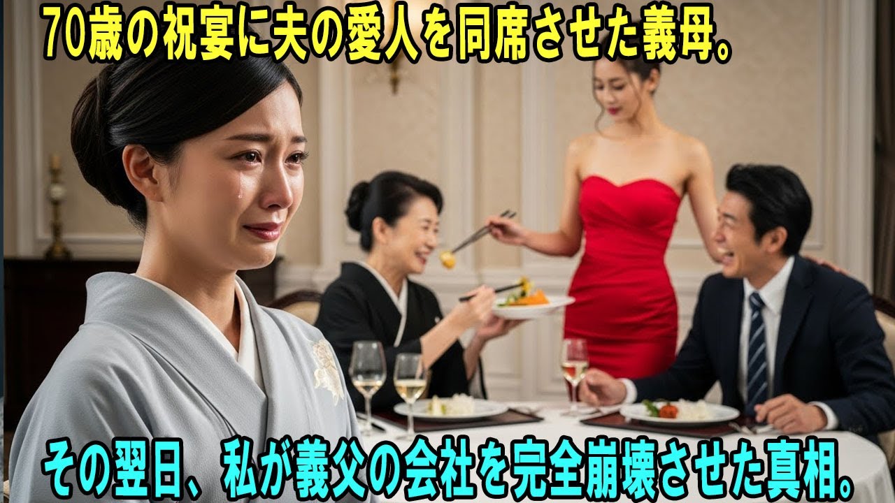 70歳の祝宴に夫の愛人を同席させた義母。その翌日、私が義父の会社を完全崩壊させた真相。#感動の物語 #AIストーリー