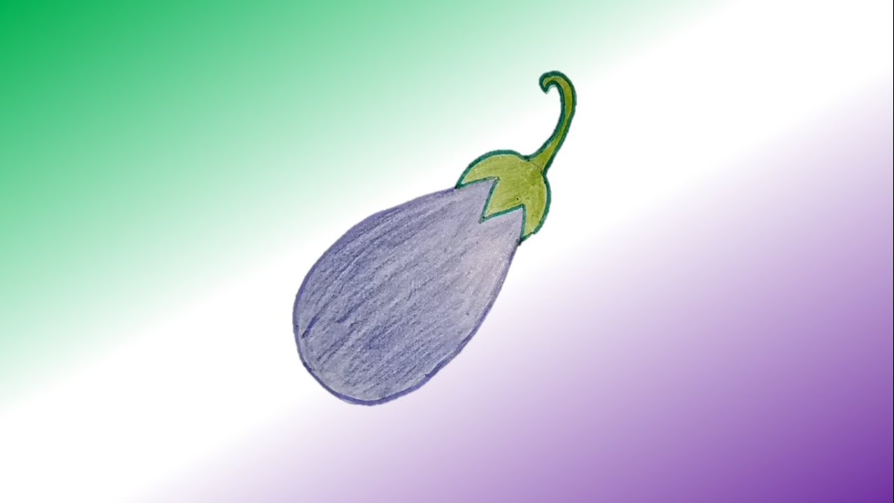 How to draw a Brinjal vegetable simple method step by step Brinjal