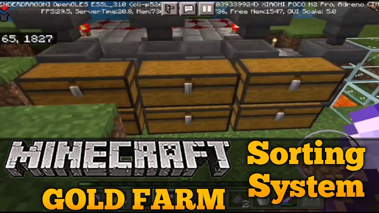 MINECRAFT GAMEPLAY ANDROID // gold farm with shorting system in minecraft pe |