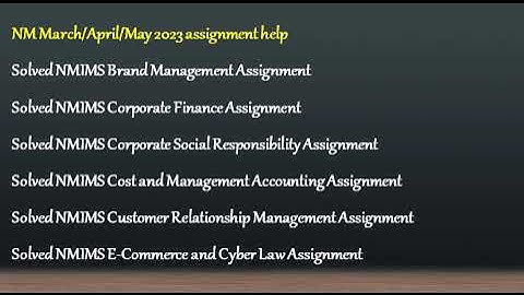 1ST SEM NMIMS MarchAprilMay 2023 solved assignments