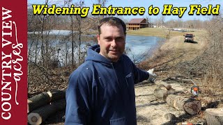 Widening the Entrance to the Hay Field.  Cutting down Hickory Trees