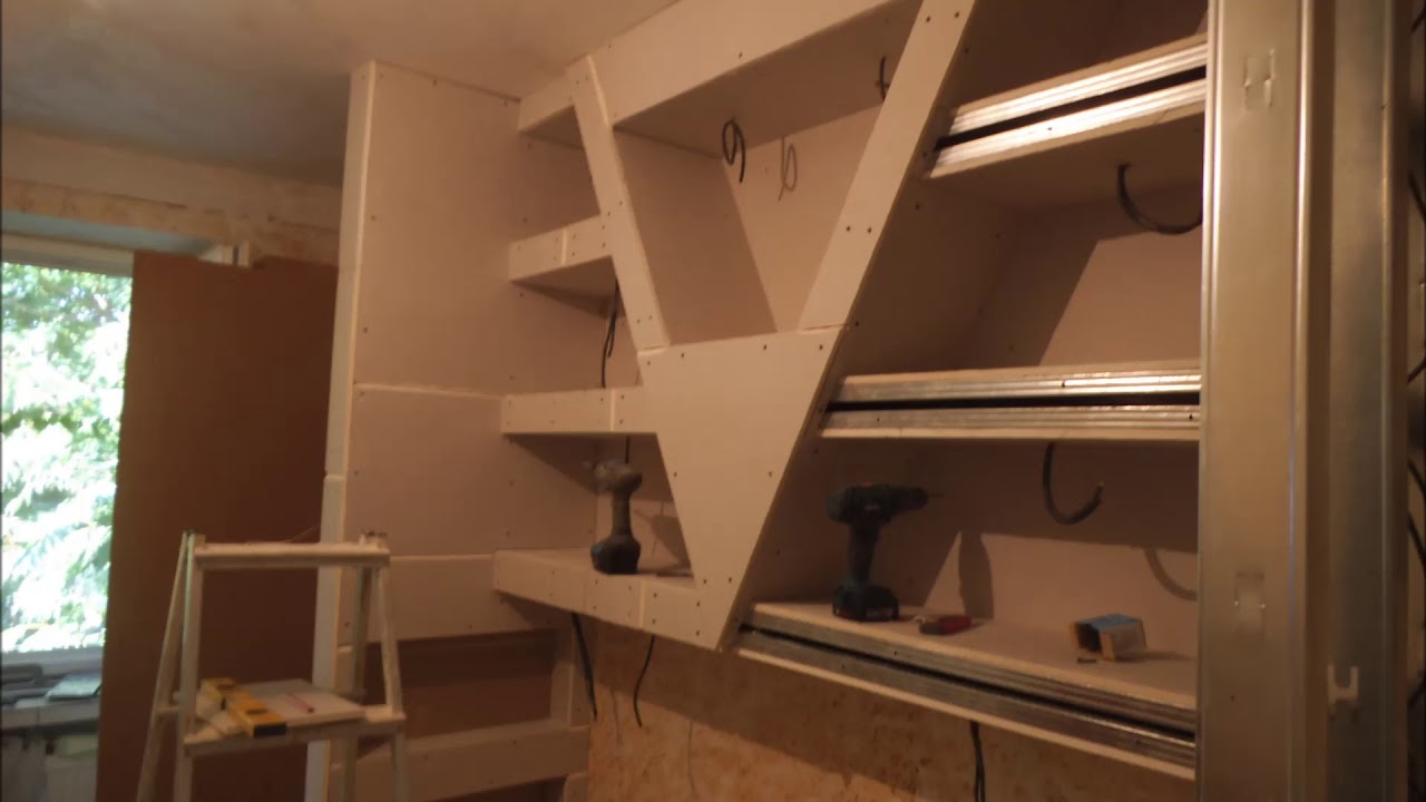 DIY Plasterboard shelves - YouTube