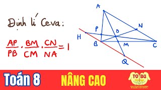 Trên cạnh đối diện A, B, C lấy M, N, P sao cho AM, BN, CP đồng quy tại O thì AP\/PB.BM\/CM.CN\/NA = 1