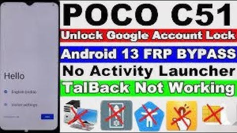 Poco C51 FRP Bypass Android 13 New Trick unlock google account lock without Pc new security No APK I