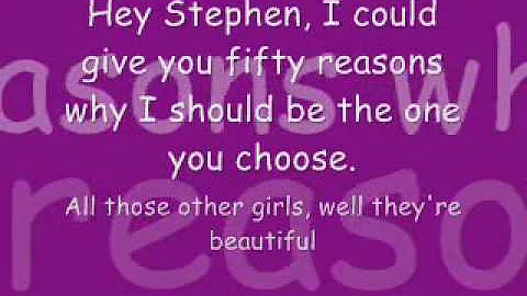 Hey Stephen By Taylor Swift ♥ (lyrics on screen.)