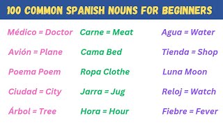 100 Essential Spanish Words for Everyday Life