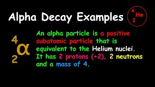 Alpha Decay Examples Nuclear Reaction