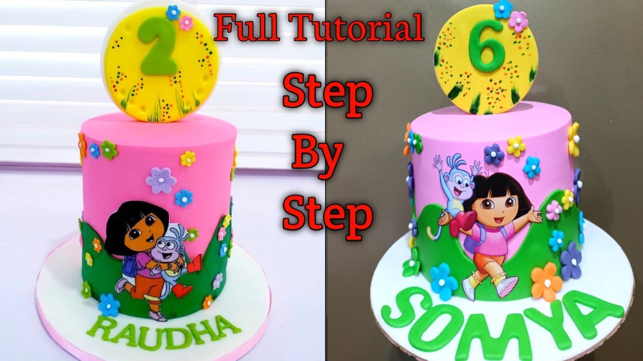 Buy Two Tier Dora Fondant Pink Fondant Cake-Two Tier Dora Fondant Pink Cake