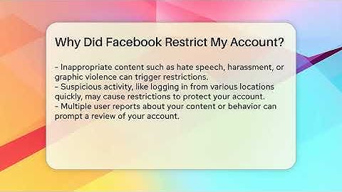 Why Did Facebook Restrict My Account? - Everyday-Networking