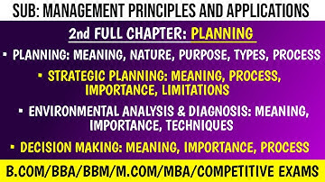 Planning Full Chapter | Management Principles and Applications | B.Com/BBA/BBM/M.Com/MBA/Competitive