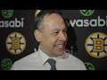 Marco Sturm speaks to the media following the Bruins 4-3 shootout win over the Blue Jackets.