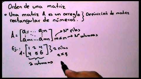 Orden de una matriz.
