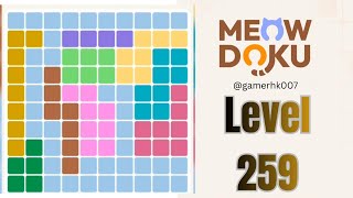 Meowdoku level 259 Walkthrough Solution