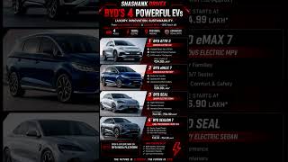 BYD India की 4 दमदार Electric Cars ⚡ | Price, Range & Features Explained #automobile #reels #shorts