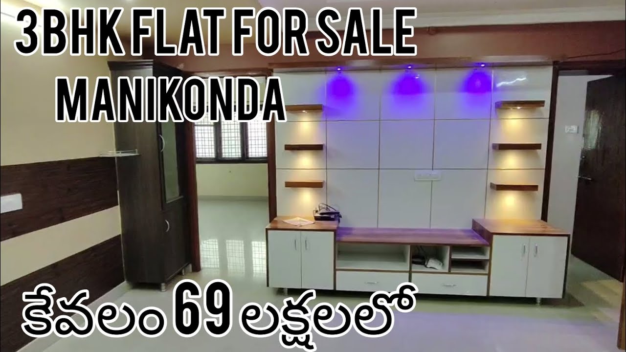 3BHK FLAT FOR SALE AT MANIKONDA GOLDEN TEMPLE CODE 104 SEMI FURNISHED FLAT 1300