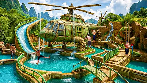 90 Days Building an Underground Helicopter House with Underground Swimming Pool Using Primitive Tool