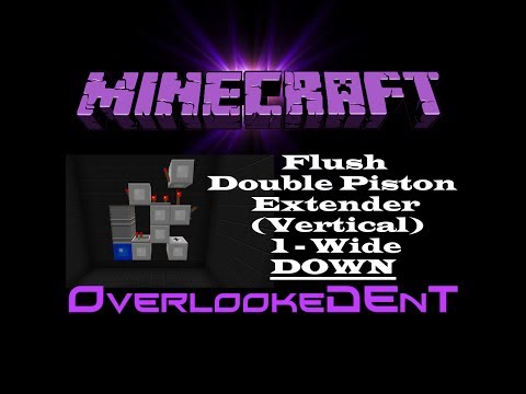 Downward 1 Wide Flush Double Piston Extender (Vertical) - Minecraft Xbox 360/PS3 - [Tutorial]