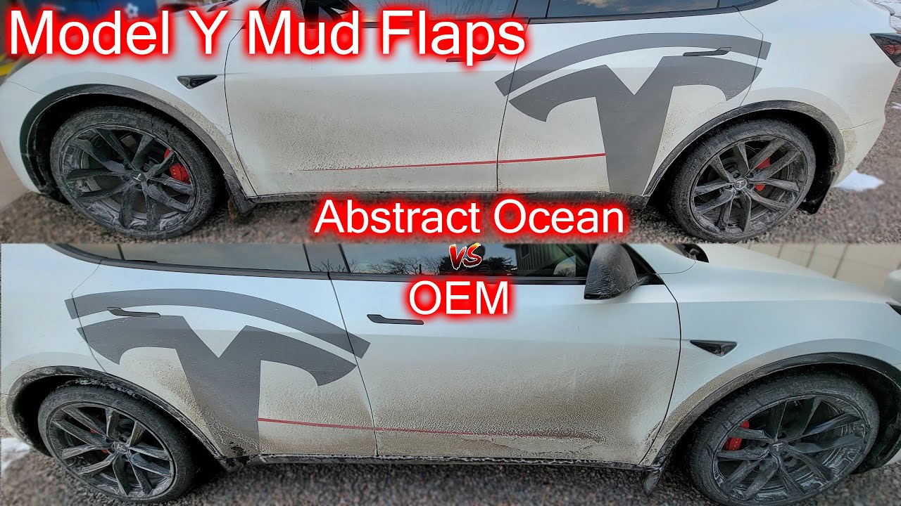 MUD FLAPS Tesla Model Y vs. Tesla Model 3. Hat TESLA optimiert