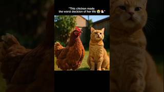 “The Chicken That Challenged a Cat 😳 (Instant Regret)”