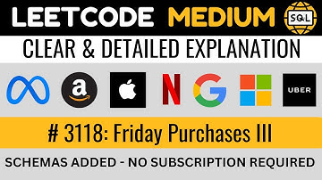 Leetcode MEDIUM 3118 - RECURSIVE CTE Concept in SQL - Friday Purchases 3 | Everyday Data Science