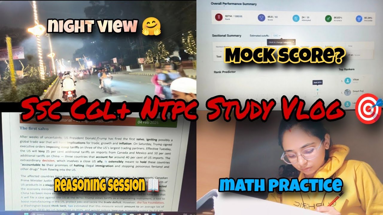 Ssc Cgl & Ntpc Study Vlog🎯Ssc Vlog tami💯📚Ssc aspirant life 🧬5am Study