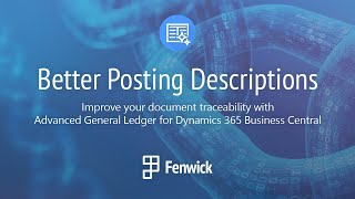 Posting Description in Advanced General Ledger