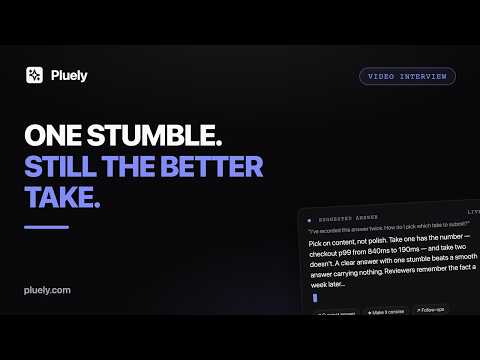 Video Interview Retake or Submit? Fillers, Framing, Best Take Picked Live (Pluely)