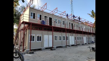 how to install 2 floor container house building