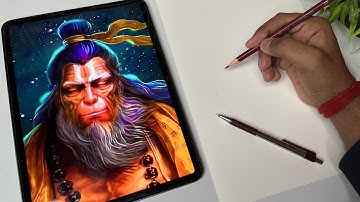 How to draw Hanuman,  Lord Hanuman Drawing, Outline Tutorial