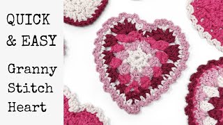 Crochet a Granny Heart - Easy Step-by-Step Tutorial ❤️