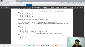 Cùng học MATLAB buổi 8 Mảng P3