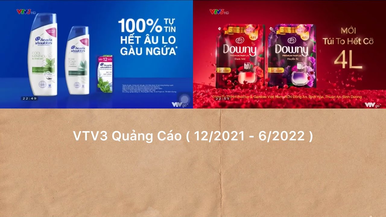 Quảng Cáo Trên Kênh VTV3 Tháng 12 Năm 2021 - Tháng 6 Năm 2022