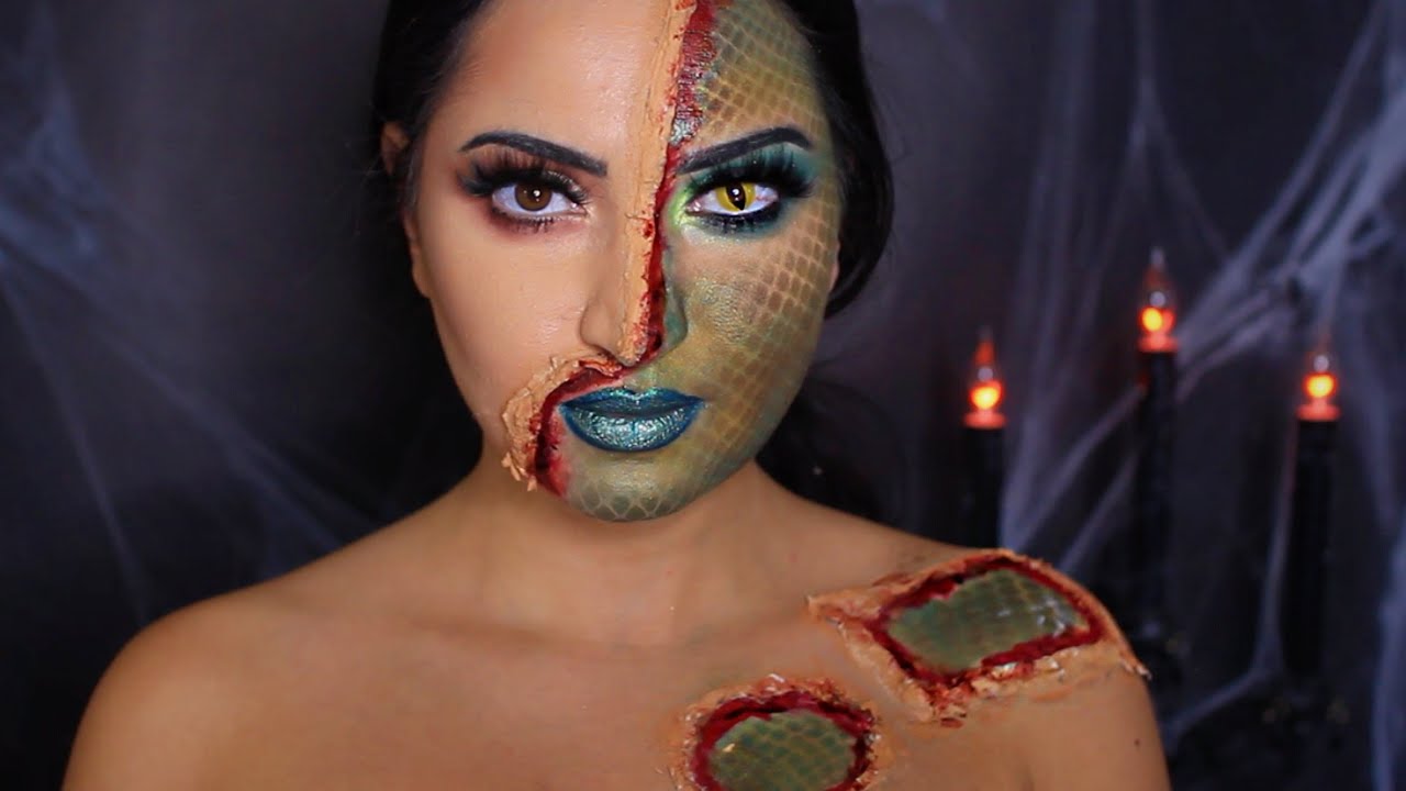 Half Snake Halloween Makeup 2020 - YouTube.