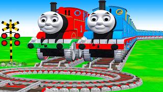 踏切アニメあぶない電車 5 Train Thomas Climping Pynamid Railroad Crossing Animation