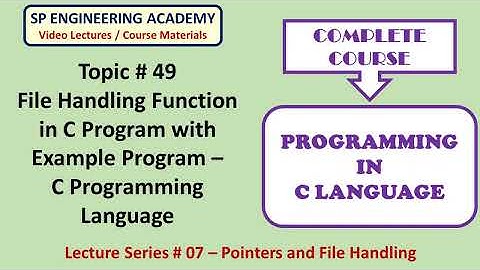 49 File Handling Function in C Program with Example Program   C Programming Language