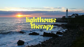 LIGHTHOUSE SUNSET | RELAXING OCEAN VIEWS AND AMBIENT MUSIC