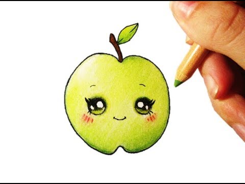 Tutoriel n°22] Comment dessiner une pomme kawaii ? 