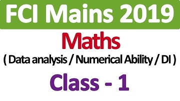 FCI Mains 2019 Maths DI Numerical Ability Class 1 | FCI Mains Mock Test | FCI Mains Exam Preparation