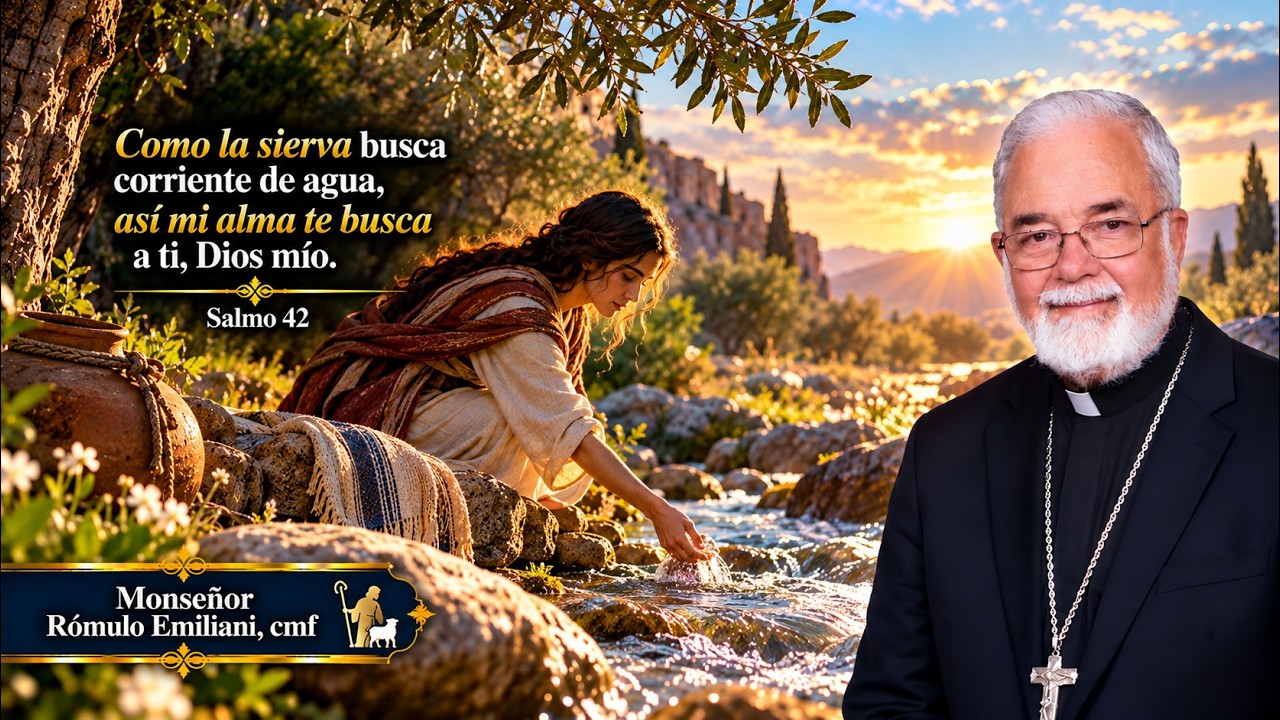 Como la sierva busca corriente de agua, así mi alma te busca a ti, Dios mío. Salmo 42