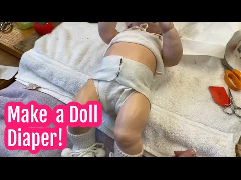 How to Make a Simple Diaper for an Antique Baby Doll Video | Doll Shop Show