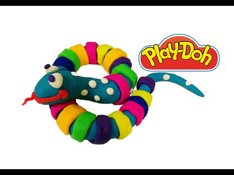 Playdoh Rainbow Snake - learn how to make a colourful playdoh snake!