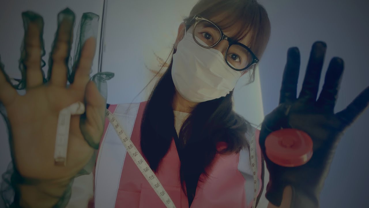 [ASMR] メジャーとピンセットで計測チェック 🦺📏 ペン、ガムテープ Measuring & Tweezers