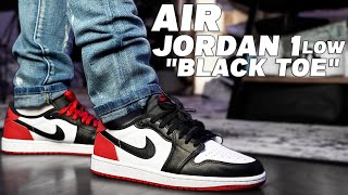 AIr Jordan 1 Low OG Black Toe Review and On Foot