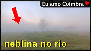 ❄️ Uma manhã de muito frio com nevoeiro cerrado no Rio Mondego 💖 Eu amo Coimbra